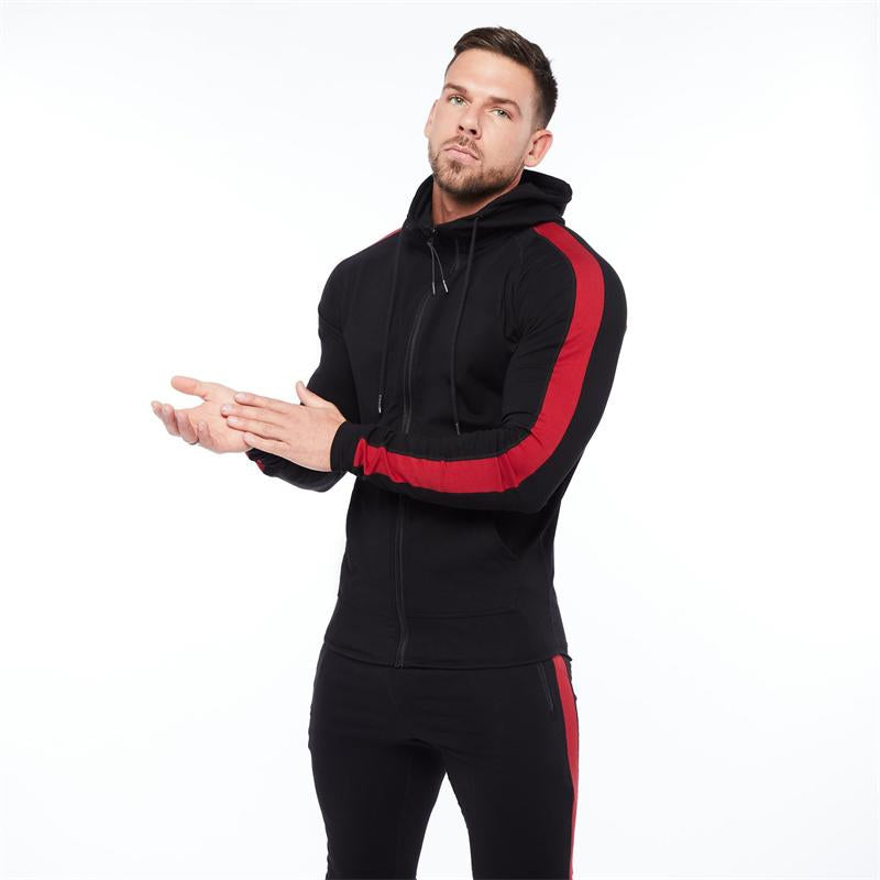 Cotton Zip Hoodie Colorblock Solid Color Casual-Veeddydropshipping