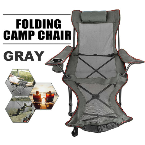 Outdoor Folding Camp Chair Backrest With Footrest-HA01636-Veeddydropshipping