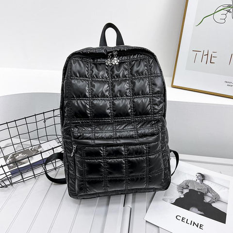 Women's Backpack Quilted Plaid Female School Backpacks-BS00016-Veeddydropshipping
