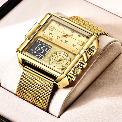 Luxury Creative Square Watches Ladies Fashion Dual Display -JW00900-Veeddydropshipping