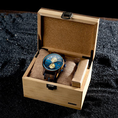 Watch Men Quartz Watches Engraved Wooden Chronograph Wristwatch-JW00766-Veeddydropshipping