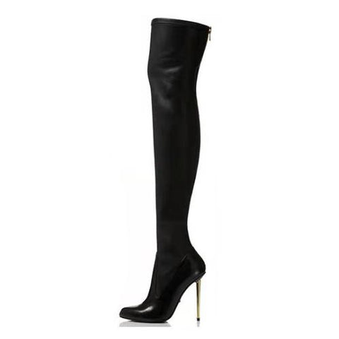 Long Boots Woman Thin Heel Ladies Pointed Toe Party-BS01043-Veeddydropshipping