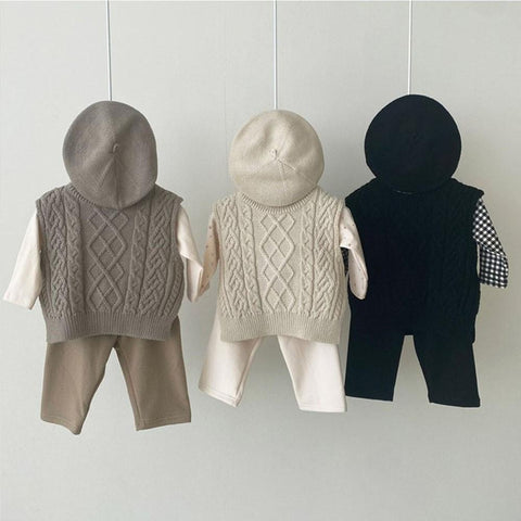 Baby Girl Knitwear Sleeveless Sweaters Autumn Boys Cotton Vest Coat-TB01241-Veeddydropshipping