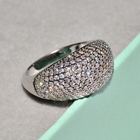 Real 18k Gold Rings for Women Luxury Full Diamond Fine Jewelry -JW00043-Veeddydropshipping