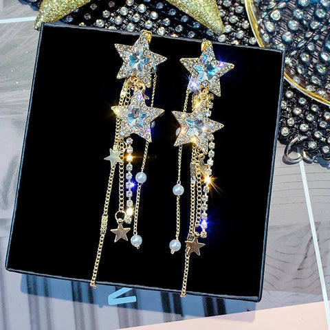 Korean Long Tassel Butterfly Drop Earrings Elegant Pearl -JW01456-Veeddydropshipping