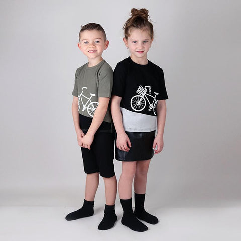Boy and girl bike tee top kids t-shirt summer short sleeves and long-TB01116-Veeddydropshipping