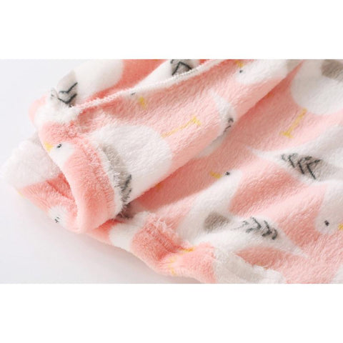 Cartoon Animal Bathrobe For Children Flannel Long Sleeve Hooded Kids-TB01038-Veeddydropshipping
