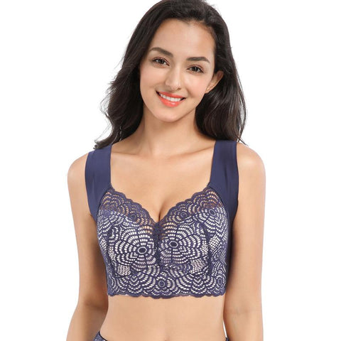 Sexy Lace Comfort Wire-Free Bra Plus Size-WF00751-Veeddydropshipping