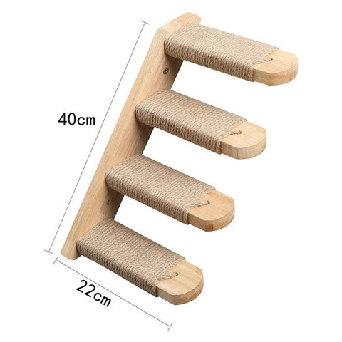 Solid Wood Cat Wall Mounted Climbing Frame-HA01440-Veeddydropshipping