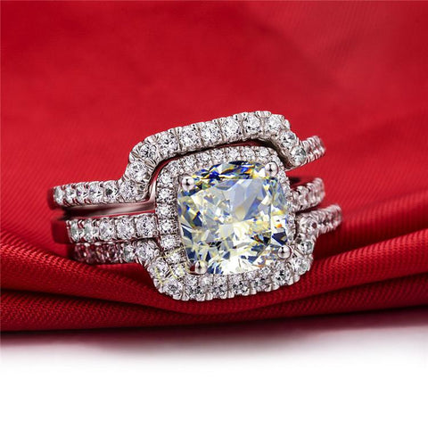 Luxury New Bridal Set Wedding Rings  -JW00422-Veeddydropshipping