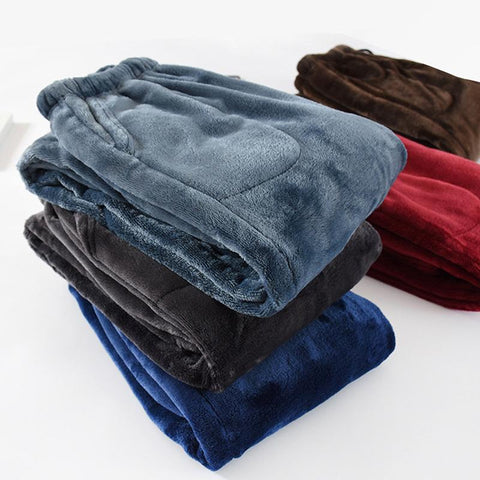 Pants High Waist Sleep Pants Fleece Comfortable Winter Warm Loose Straight Home-MF01600-Veeddydropshipping