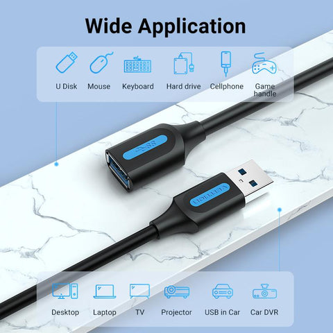 USB 3.0 Extension Cable Male to Female Extender Cable Fast Speed USB 3.0 Cable-CE00076-Veeddydropshipping