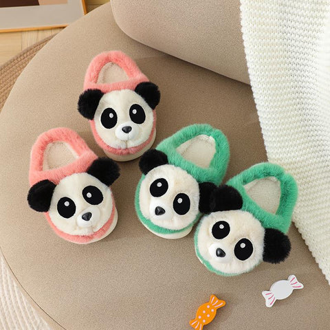 Winter Indoor Panda Children Slippers Flat Furry Home Cartoon Women-TB00744-Veeddydropshipping