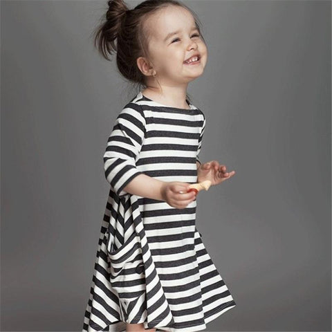 Teenager Girl&#39;s Summer Striped Milk Silk Fiber 2/3 Sleeve Loose Causal-TB00900-Veeddydropshipping