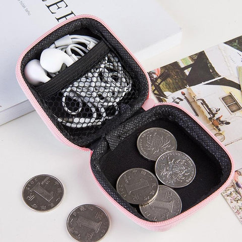 Portable Mini Color Cute Girl Cosmetics Jewelry Key Coin Purse Round Zipper Wallet-PA00925-Veeddydropshipping