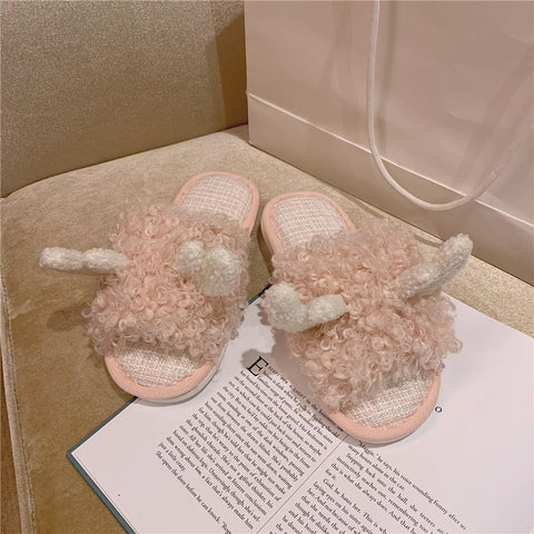 Warm Cotton Closed Toe Slippers Home Cartoon Giraffe Plush-BS01272-Veeddydropshipping