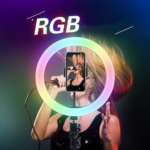 10 inch Selfie Ring Light RGB Photography Led Rim Of Lamp With Mobile Holder Support-PA00833-Veeddydropshipping