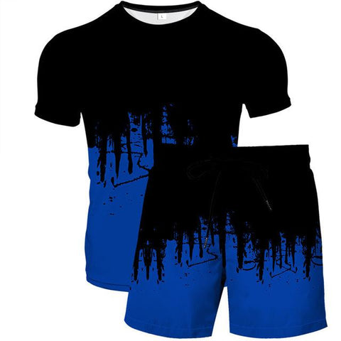 Luxury 3D Printing Tracksuit  Oversized T-shirt Shorts-MF00074-Veeddydropshipping