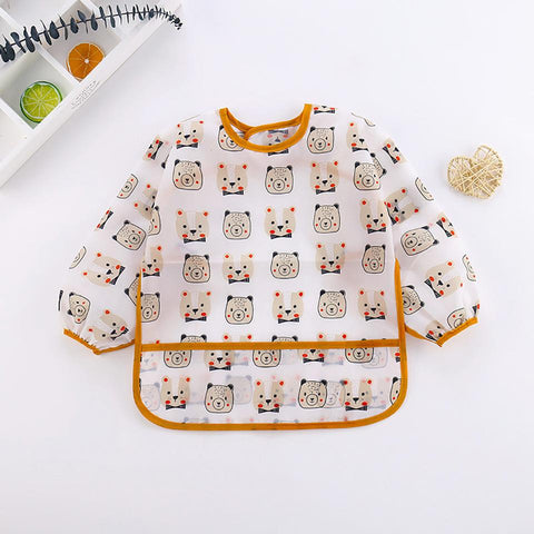 New Cute Children Baby Kids Toddler Bibs Waterproof Long Sleeve-TB00301-Veeddydropshipping