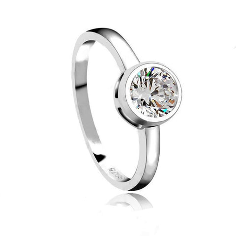 High Quality Zirconia Silver  Jewelry Classic Engagement Ring  -JW00403-Veeddydropshipping