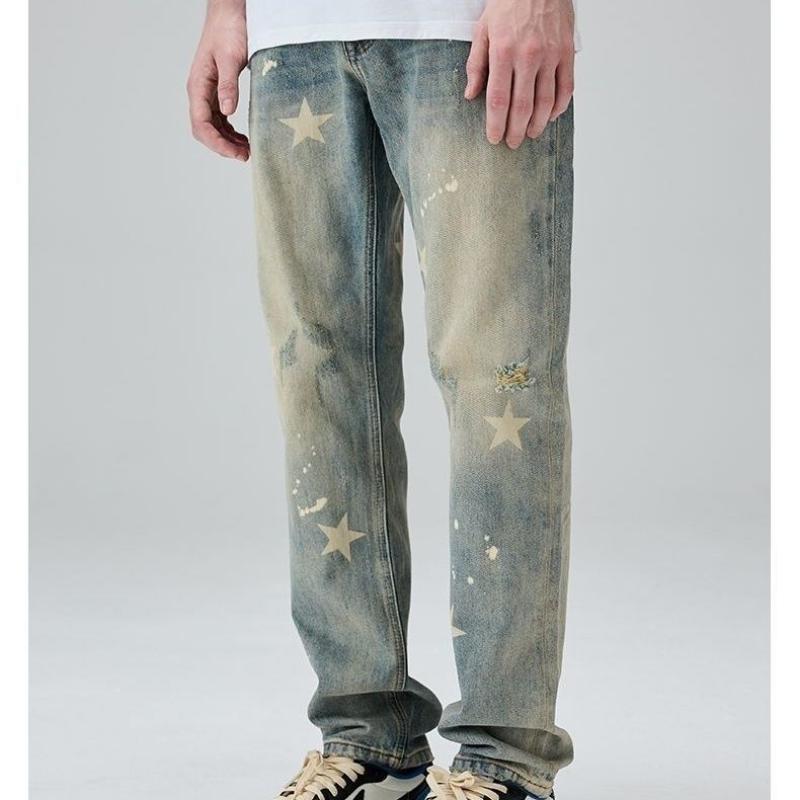 Clothing High Street Vintage Washed Men Jeans-MF00458-Veeddydropshipping