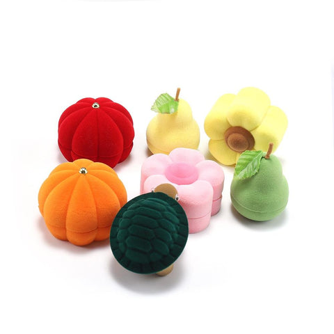 Flip Jewelry Box Flocking Earrings Ring Storage Case-HA00810-Veeddydropshipping