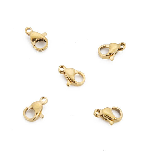 Stainless Steel Polished Tone Lobster Connector DIY Jewelry Findings-JW01601-Veeddydropshipping