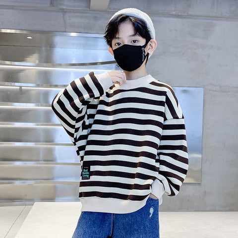 Sweatshirts Boy Fashion Striped Clothes-Veeddydropshipping