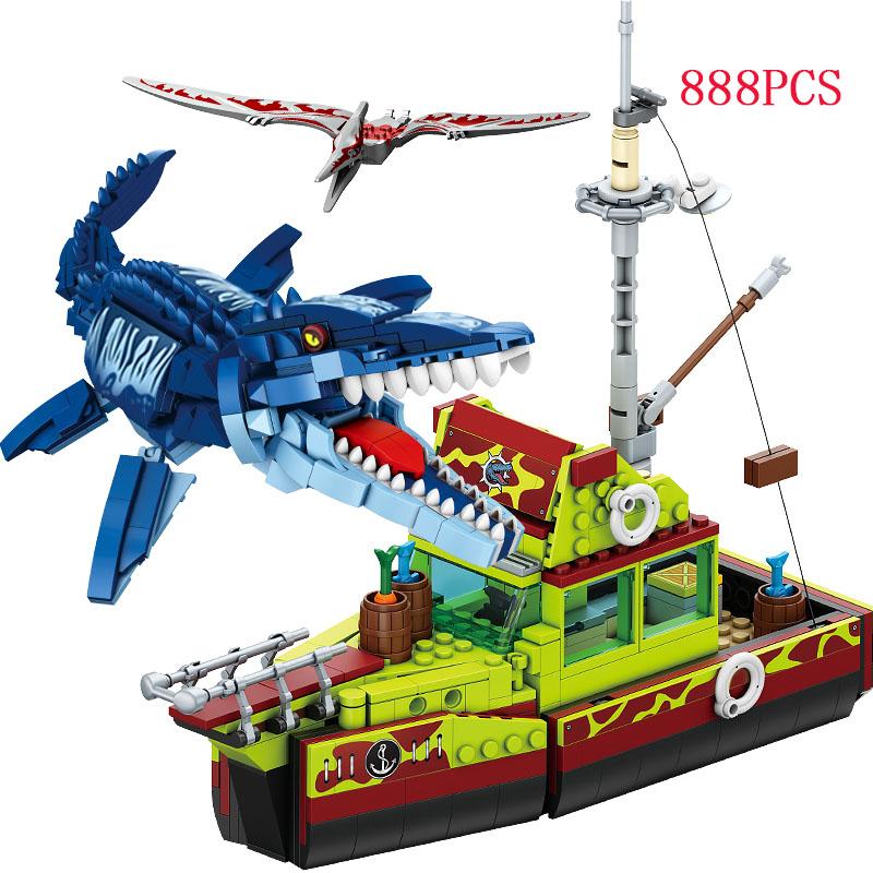 Building Blocks Dinosaur Ideas MOC Animal Escape Mosasaurus Ocean-TB01487-Veeddydropshipping