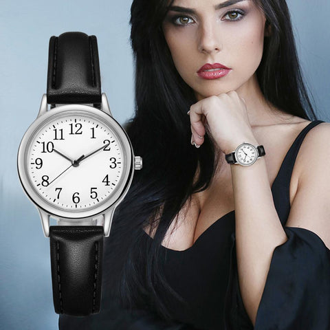 Quartz Watch Numerals Simple Leather Strap Lady Candy -JW00967-Veeddydropshipping