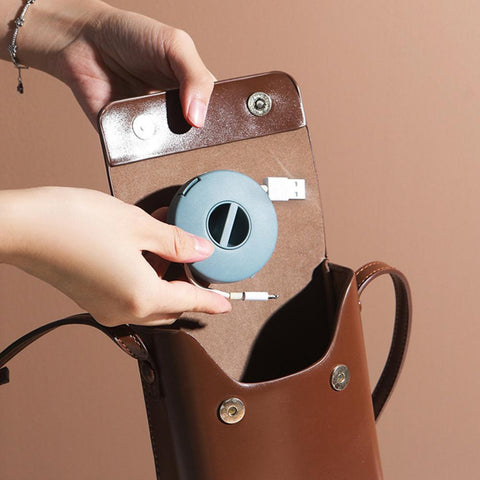 Multi-function Round Shaped All In Order Earphone Case Rotating Storage-PA00443-Veeddydropshipping
