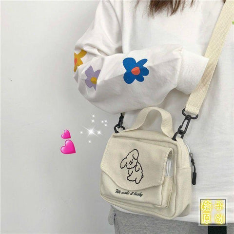 Bags Ladies Canvas Printed Cute Envelope Bag Lady Sweet-BS00235-Veeddydropshipping