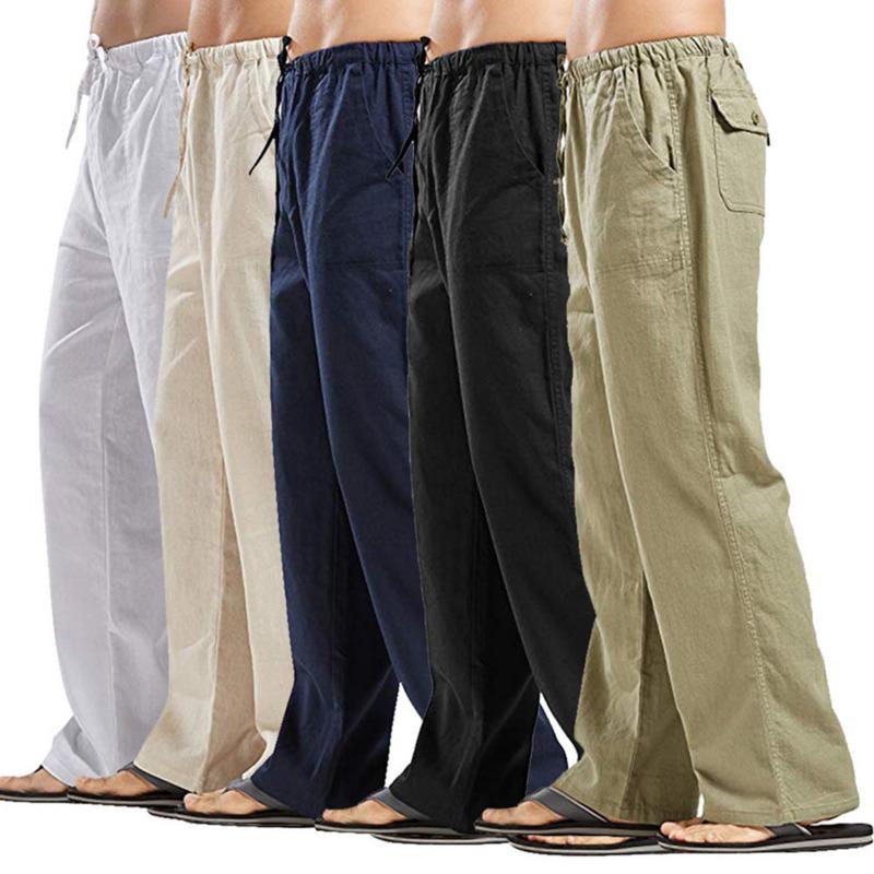 Spring Summer Men Cotton Linen Pants Fashion-Veeddydropshipping