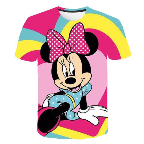 Kawaii TShirts 3D Print Disney Mickey Mouse Kids T Shirt Summer Fashion-TB01174-Veeddydropshipping