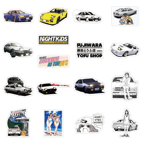 10/30/50PCS Initial D Stickers Laptop DIY Fridge Guitar Luggage Skateboard-TB01628-Veeddydropshipping