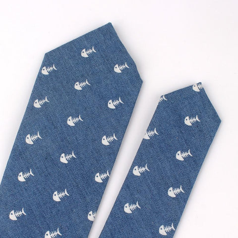 Denim Suits Slim Neck Ties-WF01137-Veeddydropshipping