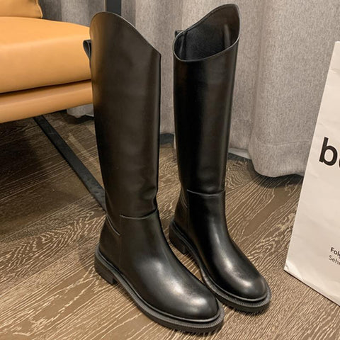 Chelsea Boots Fashion Low Heels Shoes Female Slip-BS00905-Veeddydropshipping