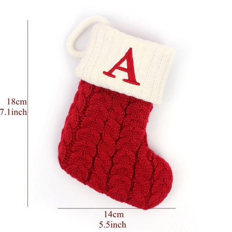 Christmas Knitting Socks A-Z Alphabet Pendant Socks-HA00763-Veeddydropshipping