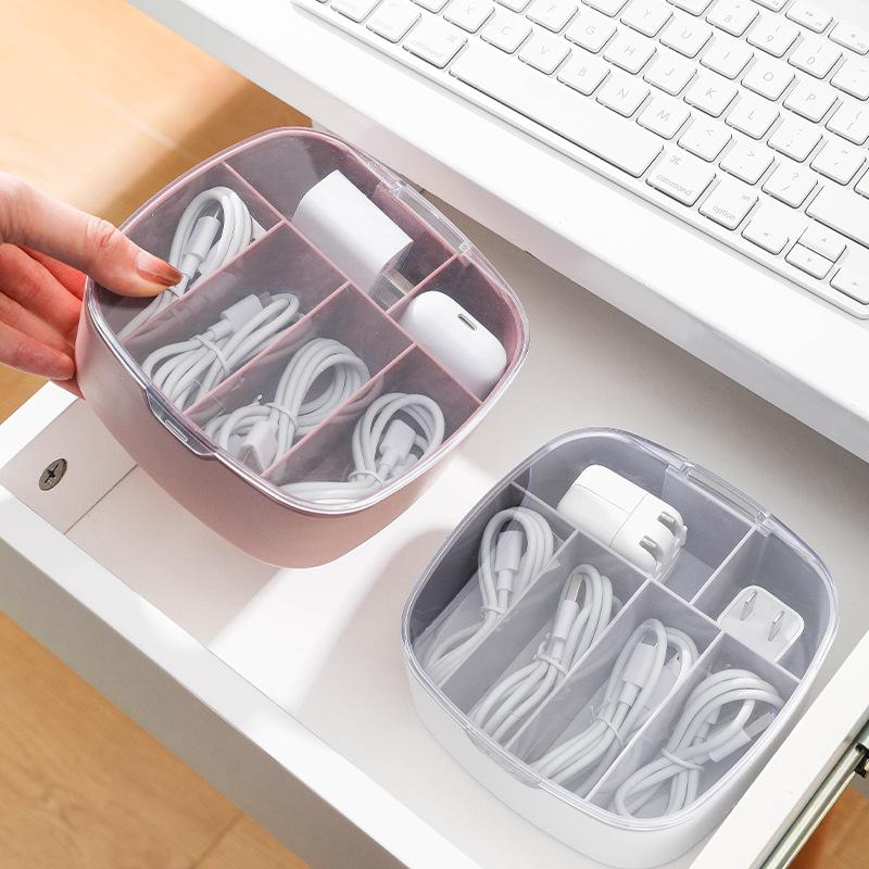 Dust-proof Wire Cable Holder Box Office Drawer  Storage Box-Veeddydropshipping