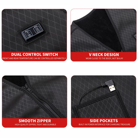 Fashion Winter Coat Intelligent USB Heating-HA01143-Veeddydropshipping