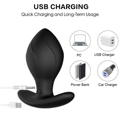 Wireless Remote Control Vibration Masturbation Silicone Anal Plug Masturbator -BH01227-Veeddydropshipping