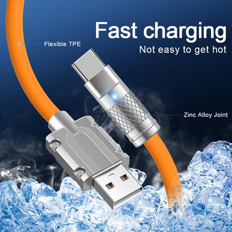 Super Fast Charge Type-C 120W 6A Liquid Silicone Cable Charger Data Cable-PA00407-Veeddydropshipping