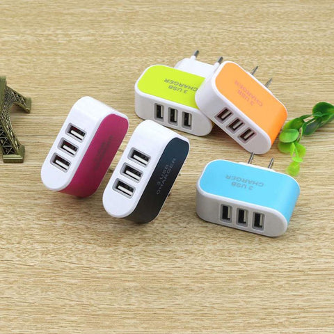 Universal  3 USB Multi-Port Wall Charger US Plug Wall Adapter Cube Block-PA00065-Veeddydropshipping