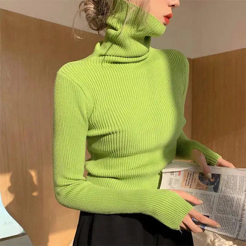 Women heaps collar Turtleneck Sweaters Slim Pullover-WF00004-Veeddydropshipping