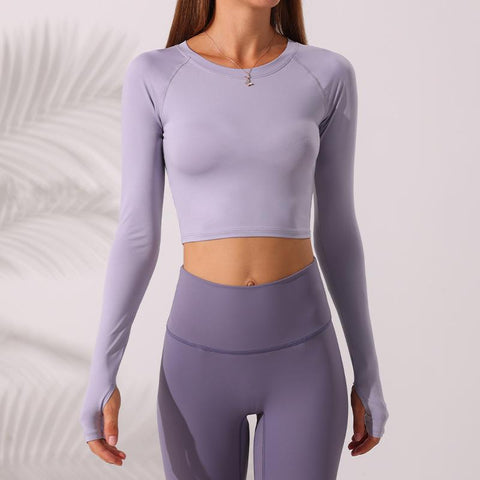 Breathable Sport Shirts For Women Fitness Jersey Gym Long Sleeve Yoga Tops -OS00823-Veeddydropshipping