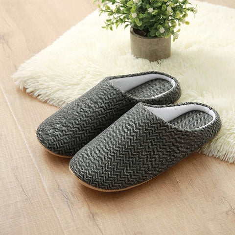 Home Man PVC Non-slip Flat Shoes Plush Warm Ladies-BS01096-Veeddydropshipping