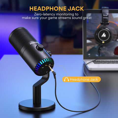 USB Gaming Microphone With Type C Adapter For Phone PC Breath Light -CE01071-Veeddydropshipping