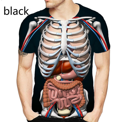 Reality T-Shirt for Anatomy 3D Printed Round Neck-MF00184-Veeddydropshipping