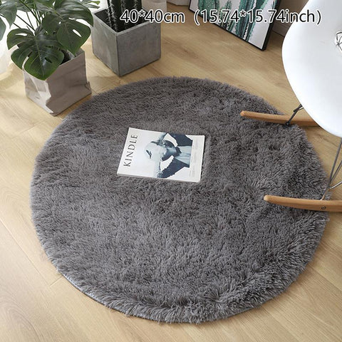 Wool Rug Living Room Carpets Faux Fur Round Mat-HA00473-Veeddydropshipping