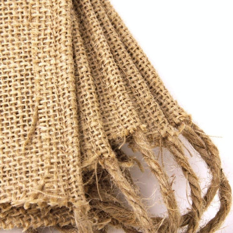 Vintage Jute Hessian Burlap Bunting Banner-HA00590-Veeddydropshipping